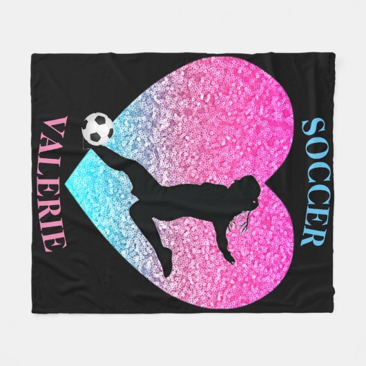 Soccer Girls Fleece Blanket mit Personalisiertem N (Vorderseite (Horizontal))