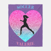 Soccer Girls Fleece Blanket mit Personalisiertem N (Vorderseite)