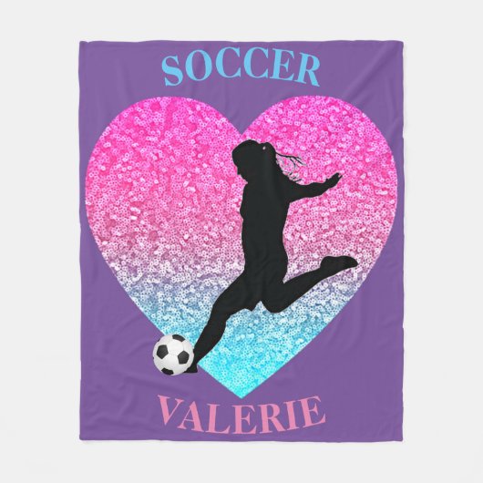 Soccer Girls Fleece Blanket mit Personalisiertem N (Vorderseite)