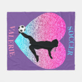 Soccer Girls Fleece Blanket mit Personalisiertem N (Vorderseite (Horizontal))