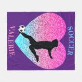 Soccer Girls Fleece Blanket mit Personalisiertem N (Vorderseite (Horizontal))