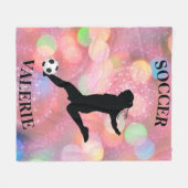 Soccer Girls Fleece Blanket mit Personalisiertem N (Vorderseite (Horizontal))