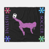 Soccer Girls Funkelnd Blume Power Fleecedecke (Vorderseite (Horizontal))