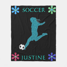 Soccer Girls Funkelnd Blume Power Fleecedecke