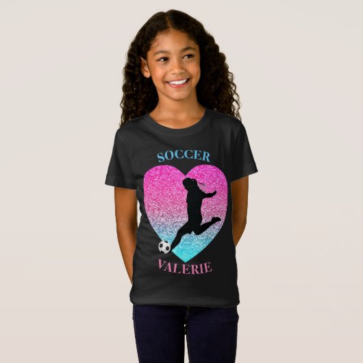 Soccer Girls Herz T - Shirt (Vorne ganz)