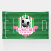 Soccer Girly Birthday banner backdrop  (Horizontal)