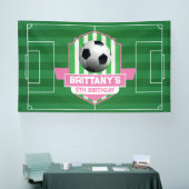 Soccer Girly Birthday banner backdrop  (Messe)