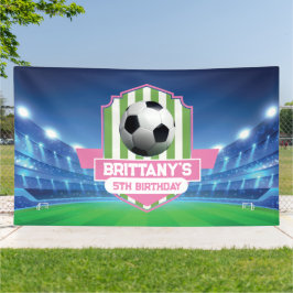 Soccer Girly Birthday banner backdrop