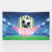 Soccer Girly Birthday banner backdrop (Horizontal)