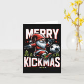 Soccer Gnome Merry Kickmas Karte (Gelbe Blume)