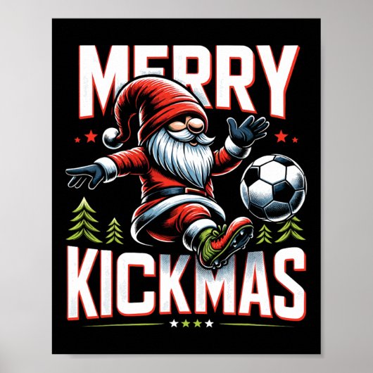 Soccer Gnome Merry Kickmas Poster (Vorne)