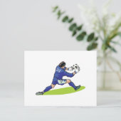 soccer goalie block graphic postkarte (Stehend Vorderseite)