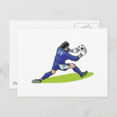soccer goalie block graphic postkarte (Vorne/Hinten)