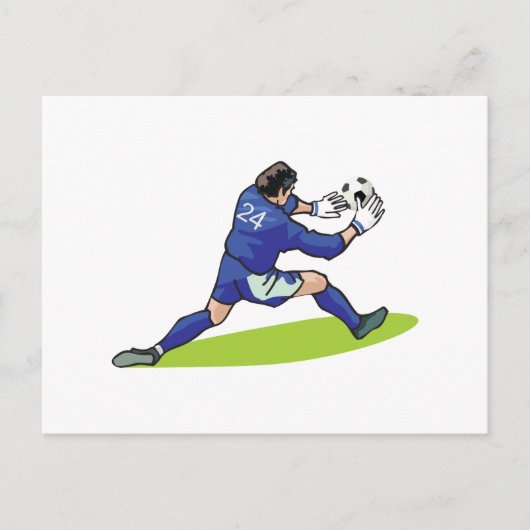 soccer goalie block graphic postkarte (Vorderseite)