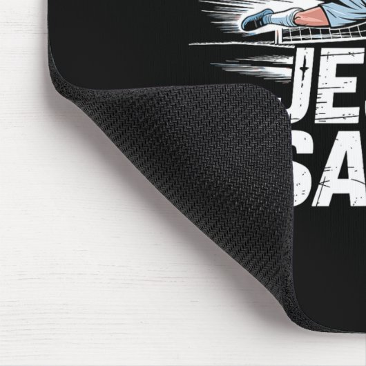 Soccer Goalie Goalkeeper Jesus Saves Christian Soc Mousepad (Ecke)
