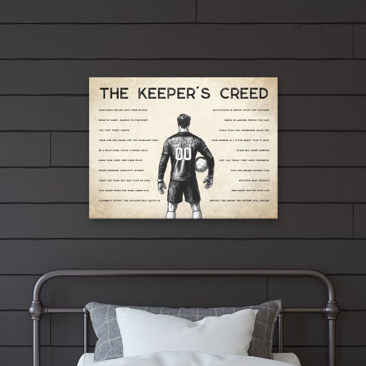 Soccer Goalkeeper Creed Monogram Vintage Leinwanddruck