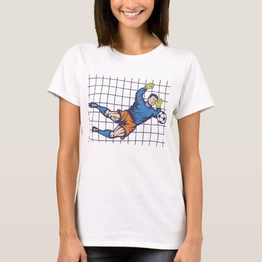 Soccer Goalkeeper Diving Save T-Shirt (Vorderseite)
