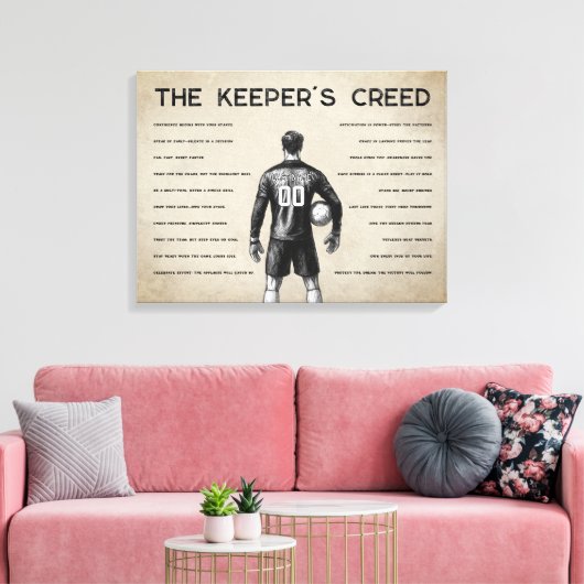 Soccer Goalkeeper Personalized Keeper's Creed Leinwanddruck (Insitu (Wohnzimmer))