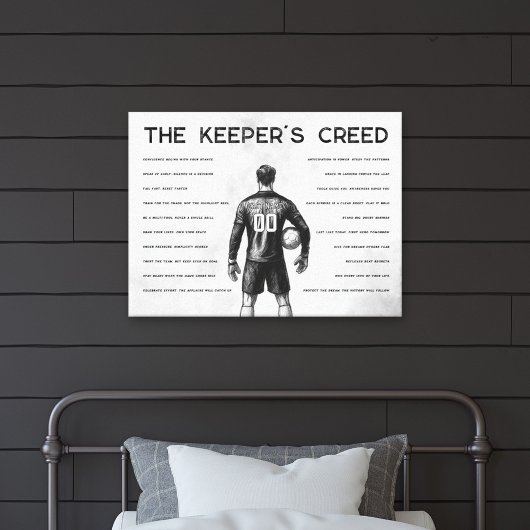 Soccer Goalkeeper Personalized Keeper's Creed Leinwanddruck