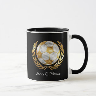 Soccer Gold und Silber Custom Tasse