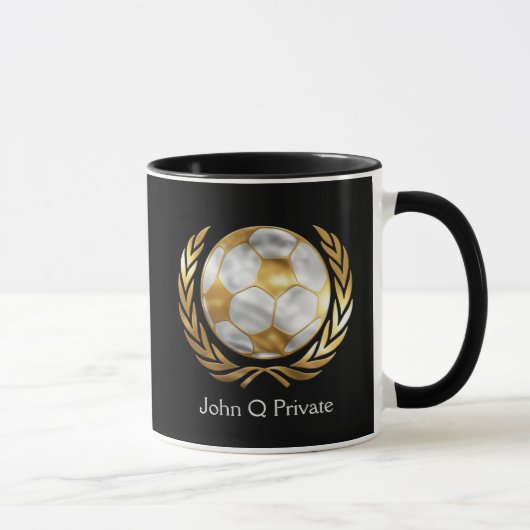 Soccer Gold und Silber Custom Tasse (Rechts)