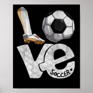 Soccer Graphic Sprichwort Liebe Herzball Poster