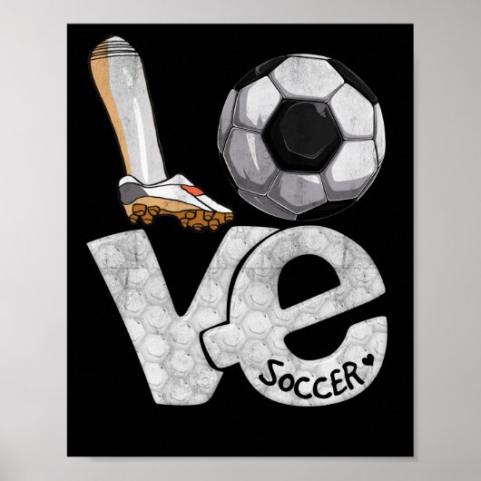 Soccer Graphic Sprichwort Liebe Herzball Poster (Vorne)