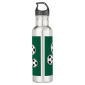 Soccer Green Personalised Kids Back to School Edelstahlflasche (Rückseite)