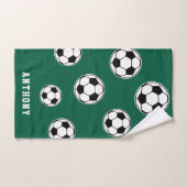 Soccer Green Personalised Kids Back to School Handtuch (Handtuch)