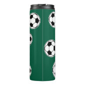 Soccer Green Personalised Kids Back to School Thermosbecher (Rückseite)