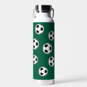 Soccer Green Personalised Kids Back to School Trinkflasche (Vorne)