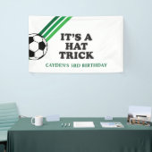 Soccer Green Stripes Hat Trick 3. Geburtstag Banner (Messeveranstaltung)