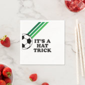 Soccer Green Stripes Hat Trick 3. Geburtstag Serviette (Beispiel)