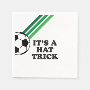 Soccer Green Stripes Hat Trick 3. Geburtstag Serviette