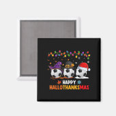 Soccer Halloween Thanksgiving Xmas Happy Hallothan Magnet (Vorderseite/Rückseite)