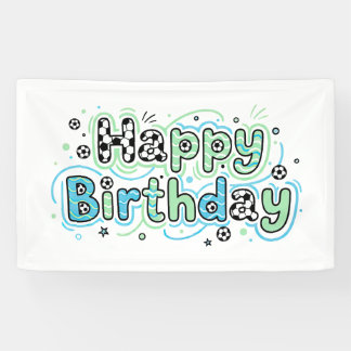Soccer Happy Birthday Banner - Party Decoration
