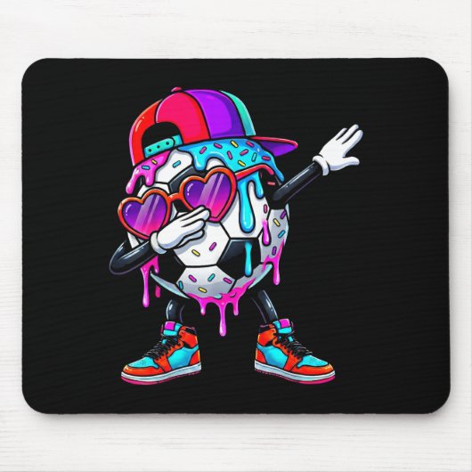 Soccer Ice Cream Drip Dabbing Sprinkles Srts Boys Mousepad (Vorne)