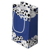 Soccer Invitational Blue mit Text Kleine Geschenktüte (Rückseite Schrägansicht)