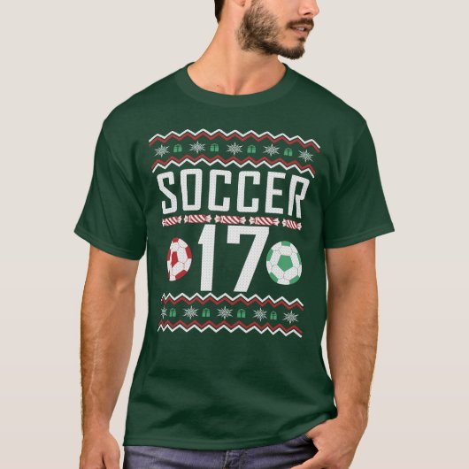 Soccer Jersey 17 Ugly Christmas Sweater T-Shirt (Vorderseite)