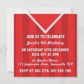 Soccer Jersey Themed Party Invites, Football, Red Einladung (Vorderseite)