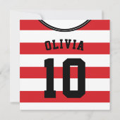 Soccer Jersey Themed Party Invites Template, Red Einladung (Rückseite)