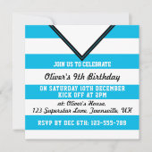 Soccer Jersey Themed Party lädt Template ein, blau Einladung (Vorderseite)