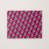 Soccer Jigsaw Puzzle Hot Fuchsia Pink (Horizontal)