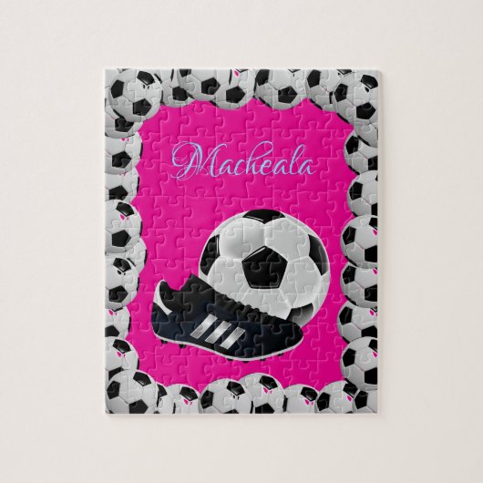 Soccer Jigsaw Puzzle Hot Pink (Vertikal)