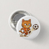 Soccer-Katze-Aktionsbutton Button (Vorne & Hinten)