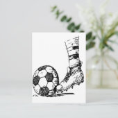SOCCER KICKER SCHWARZ UND WEISS POSTKARTE (Stehend Vorderseite)
