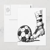 SOCCER KICKER SCHWARZ UND WEISS POSTKARTE (Vorne/Hinten)