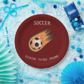 SOCCER" KICKING DINGE RUND UM" Papier Teller. Pappteller (Party)