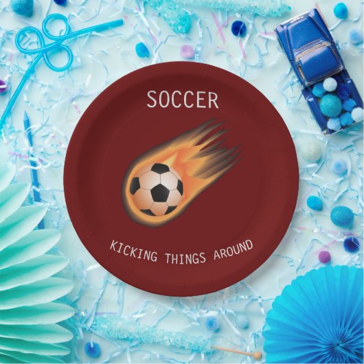 SOCCER" KICKING DINGE RUND UM" Papier Teller. Pappteller (Party)