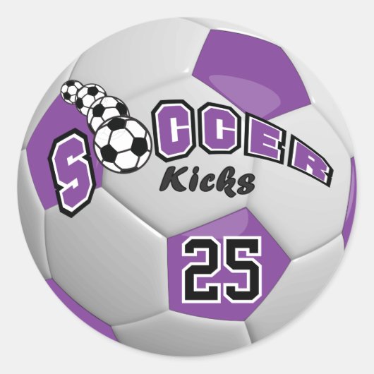 Soccer Kicks | Purple Runder Aufkleber (Vorderseite)